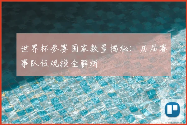 世界杯参赛国家数量揭秘：历届赛事队伍规模全解析